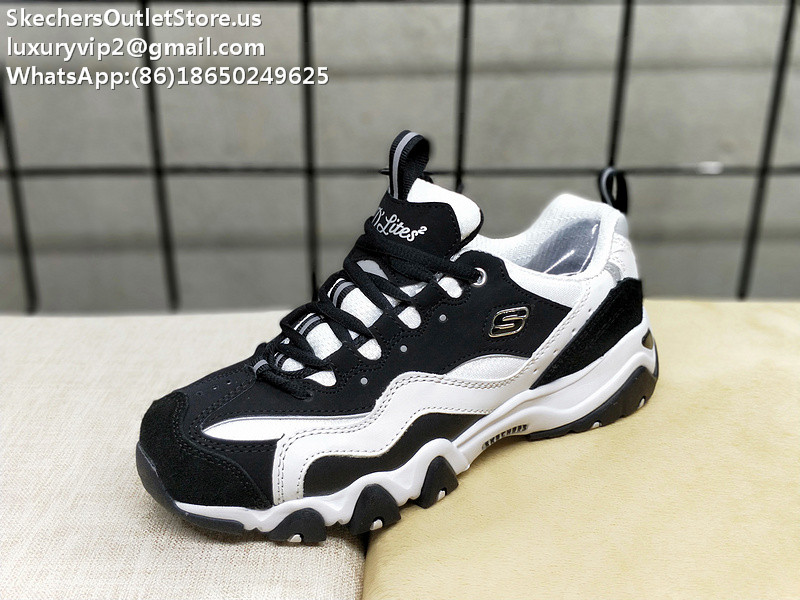 Skechers D'Lites 2 Unisex Sneakers Black White Black 35-44
